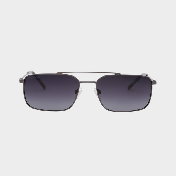 NETRAZ NZ3518 Midnight Gradient Rectangle Sunglasses With Grey Frame And Midnight Gradient Lens Front View