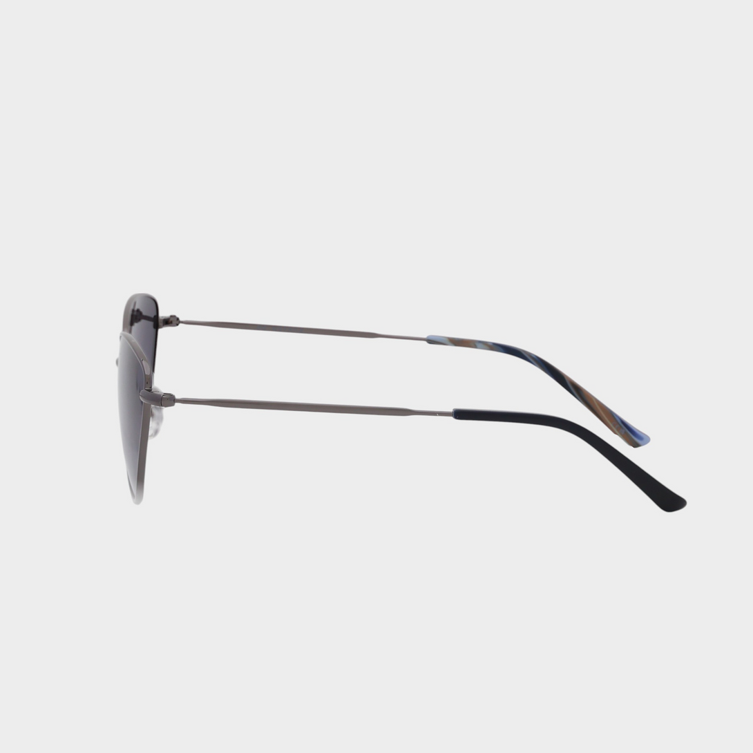 NETRAZ NZ4093 Midnight Gradient Triangle Cat Eye Sunglasses With Grey Frame And Midnight Gradient Lens Side View