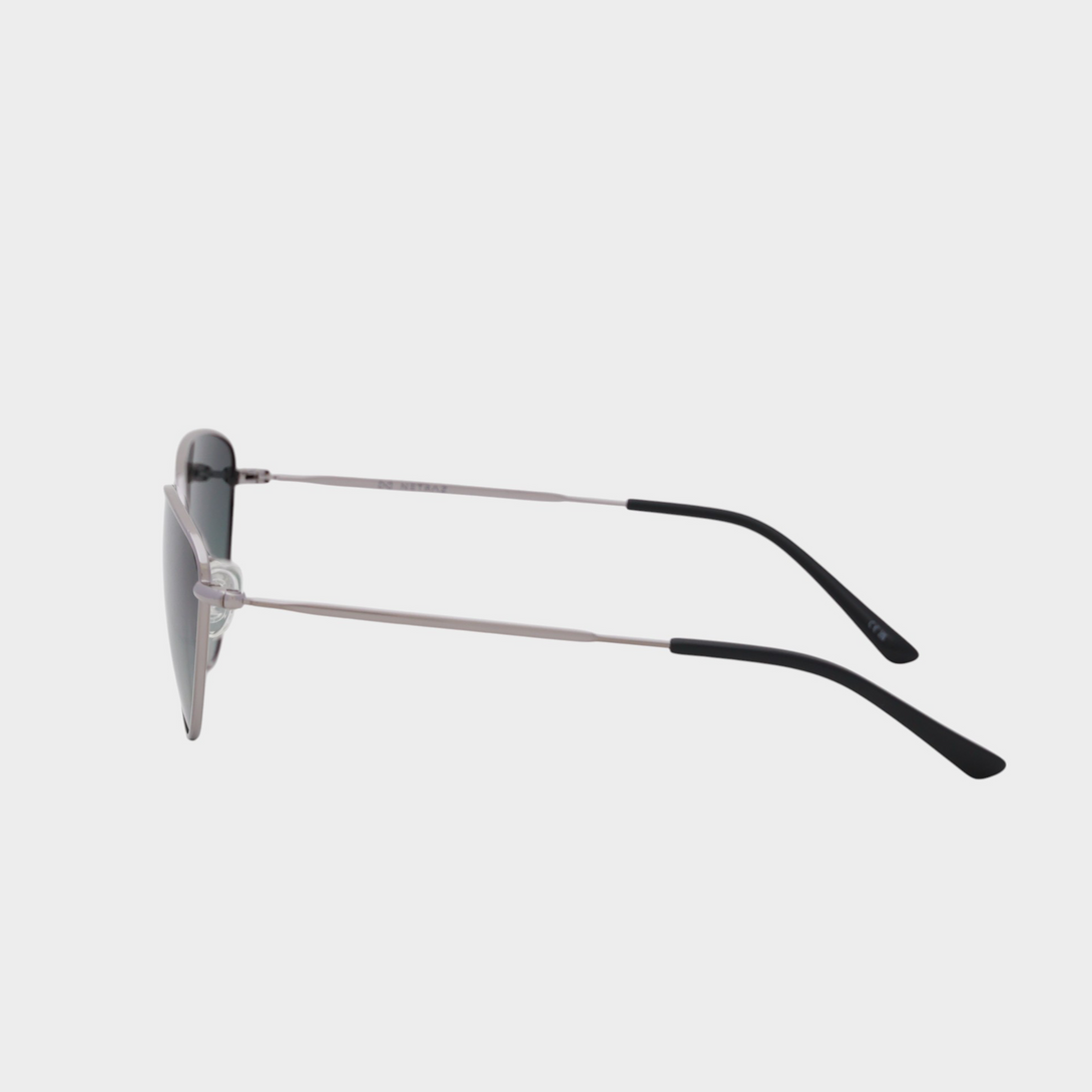 NETRAZ NZ4093 Ocean Triangle Cat Eye Sunglasses With Silver Frame And Ocean Blue Lens Side View