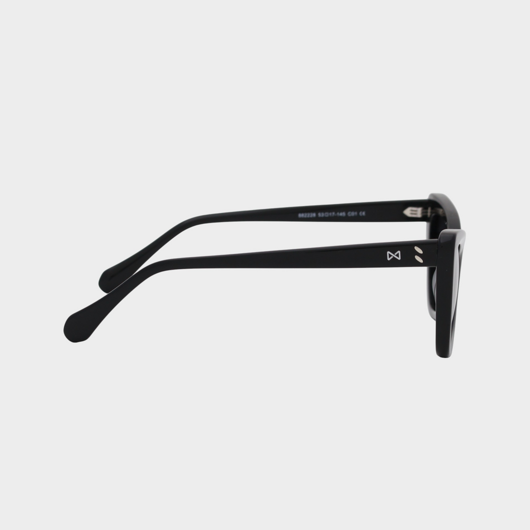 NETRAZ NZ4228 Black Cat Eye Sunglasses With Black Frame And Black Gradient Lens Right View