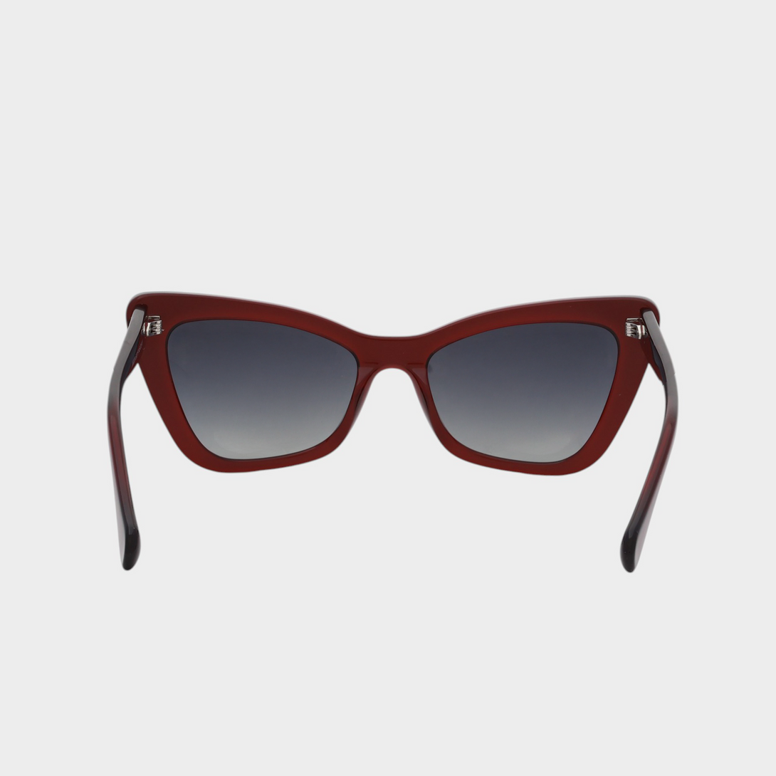 NETRAZ NZ4228 Red Cat Eye Sunglasses With Red Frame And Black Gradient Lens Back View